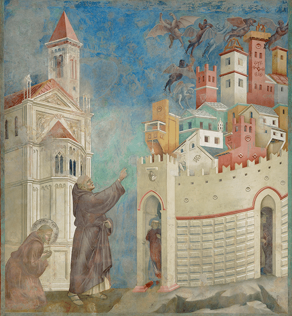 Giotto di Bondone, The Expulsion of the Devils from Arezzo, 1297-99 (fresco), Basilica of St. Francis of Assisi, Assisi. Image: akg-images / Erich Lessing